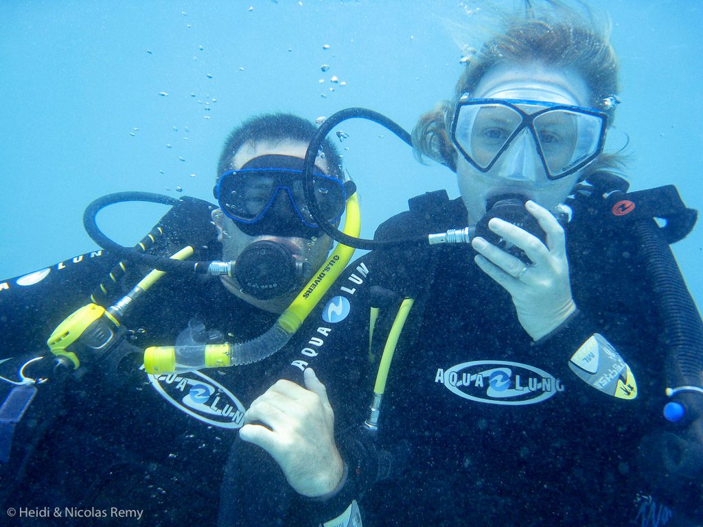 Et nous voici sous l'eau, cette fois-ci ! Une première pour Nicolas, aux côtés de Heidi