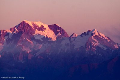 Mt Cook au coucher du soleil – un spectacle d’une rare beauté.