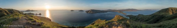 Panorama matinal sur Gili Lawa Darat et Komodo. Ca valait le coup de se lever !