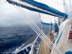 Fleur de Sel vogue à la rencontre du premier front de la traversée.