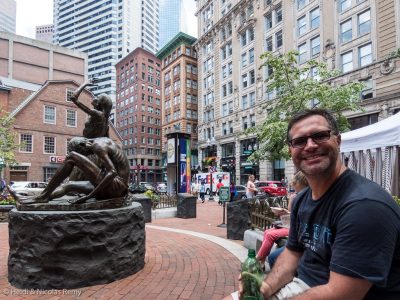 Petite pause bienvenue en centre-ville de Boston : c'est par plus de 32° que nous arpentons le Freedom Trail !
