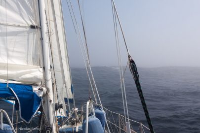 Une belle "éclaircie" car on aperçoit le soleil, mais la visibilité reste mauvaise