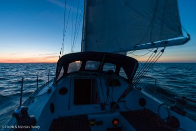 Fleur de Sel en navigation de nuit en Mer d'Irlande