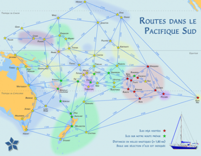 Routes dans le Pacifique Sud