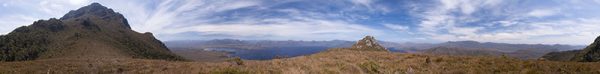 Vue panoramique du col, à la descente du Mt Rugby